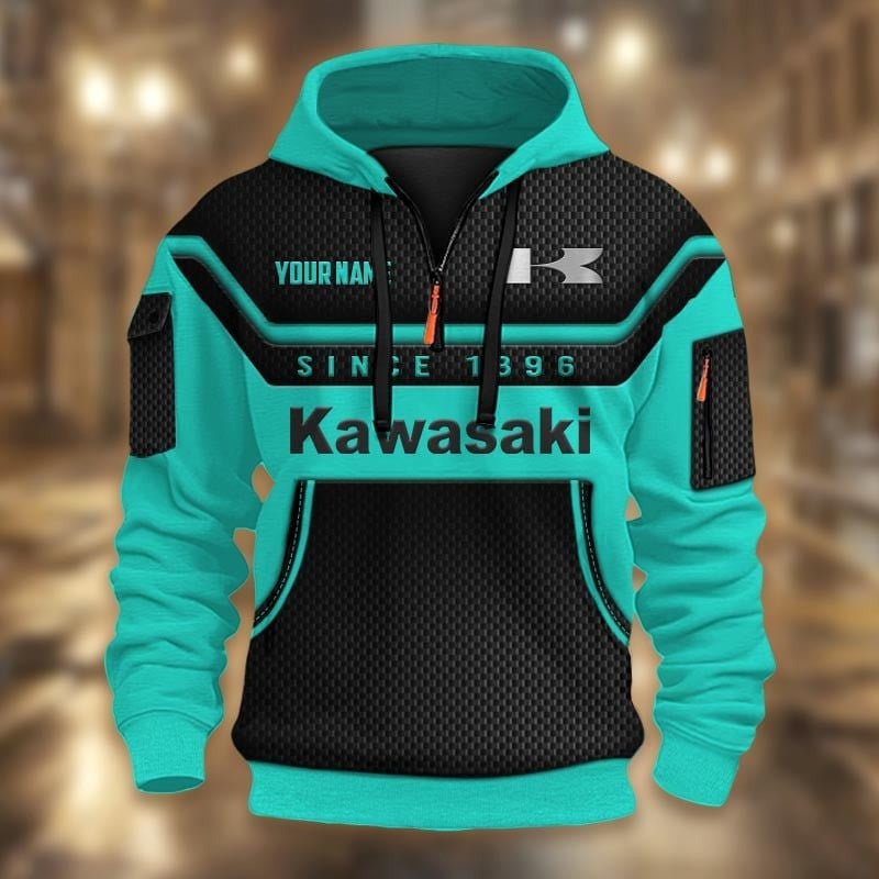Custom Name KAWA 3D Quarter Zip Hoodie CR251152