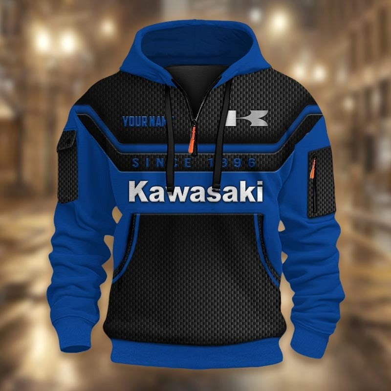 Custom Name KAWA 3D Quarter Zip Hoodie CR251152