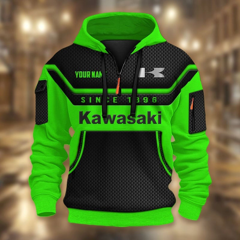 Custom Name KAWA 3D Quarter Zip Hoodie CR251152