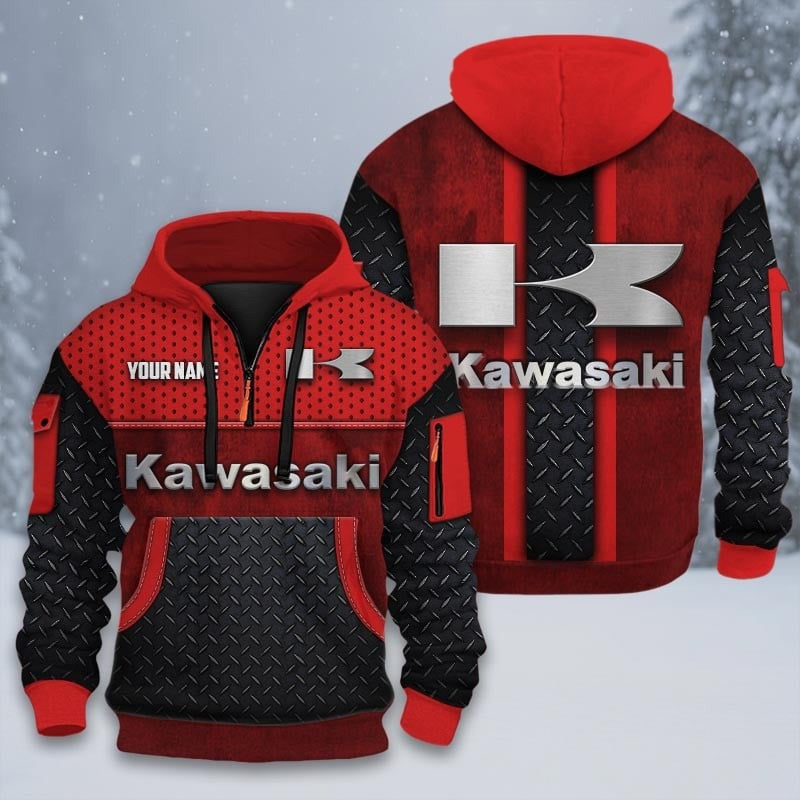 Custom Name KAWA 3D Quarter Zip Hoodie CR251201