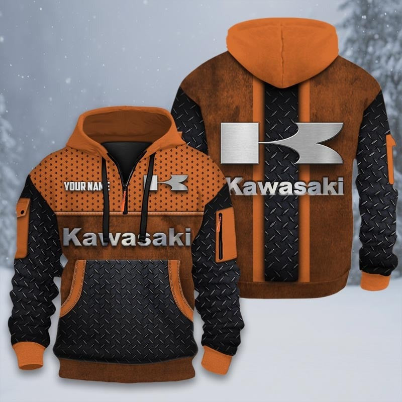 Custom Name KAWA 3D Quarter Zip Hoodie CR251201