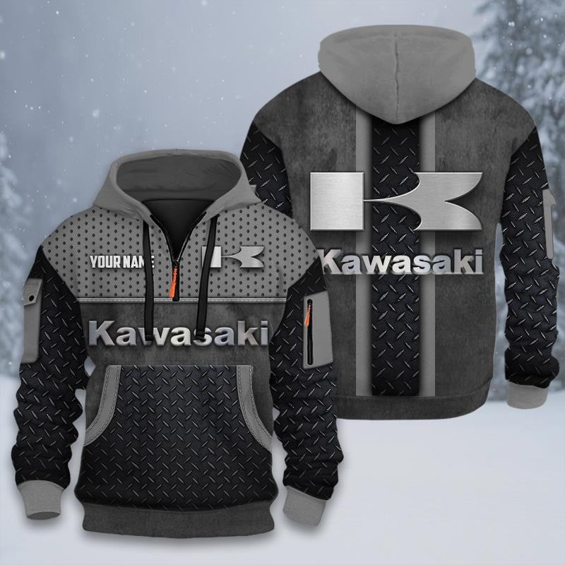 Custom Name KAWA 3D Quarter Zip Hoodie CR251201