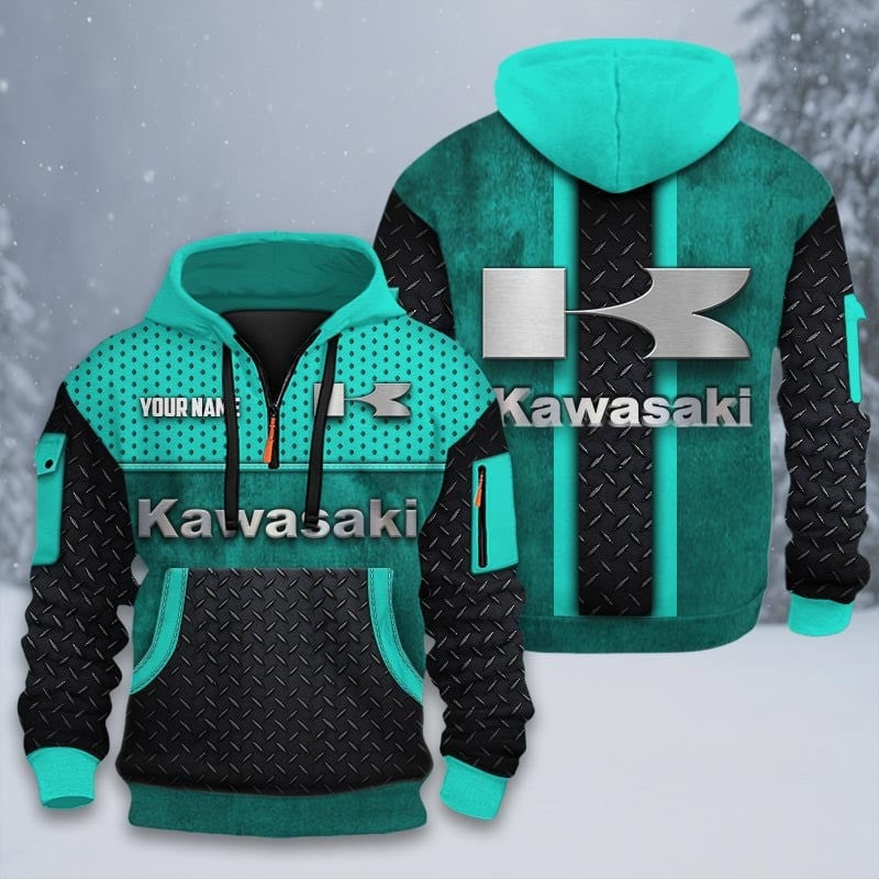 Custom Name KAWA 3D Quarter Zip Hoodie CR251201