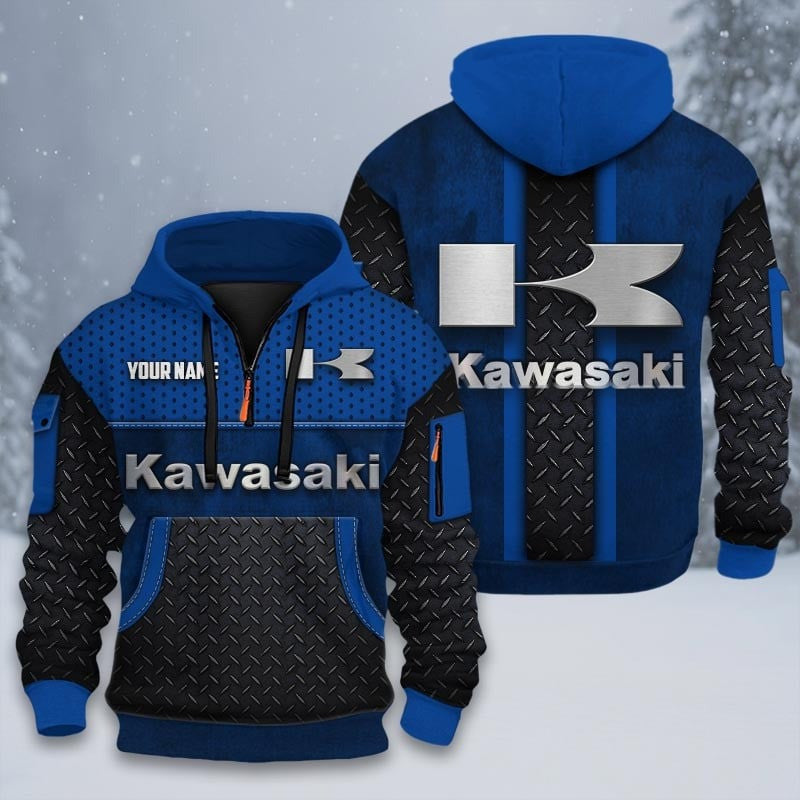 Custom Name KAWA 3D Quarter Zip Hoodie CR251201