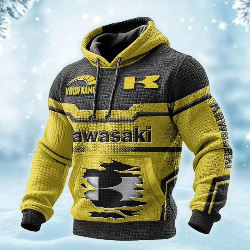 Custom Name KAWA DMAC0630 3D Waffle Hoodie