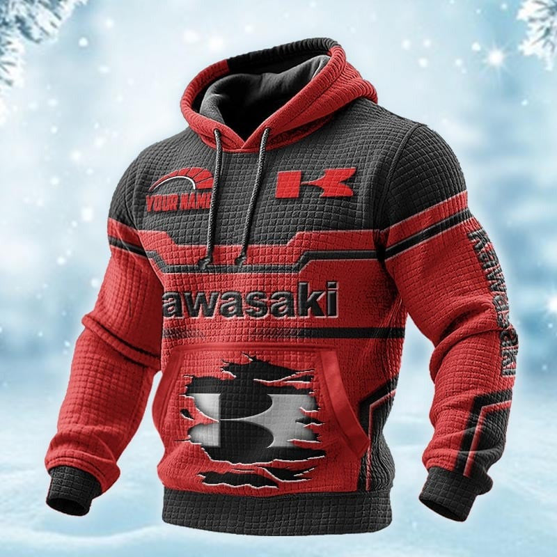 Custom Name KAWA DMAC0630 3D Waffle Hoodie