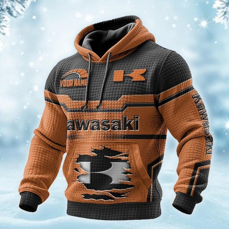 Custom Name KAWA DMAC0630 3D Waffle Hoodie