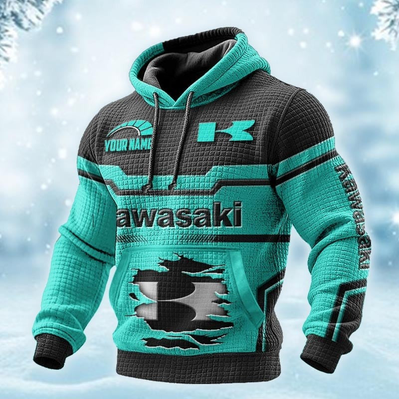 Custom Name KAWA DMAC0630 3D Waffle Hoodie