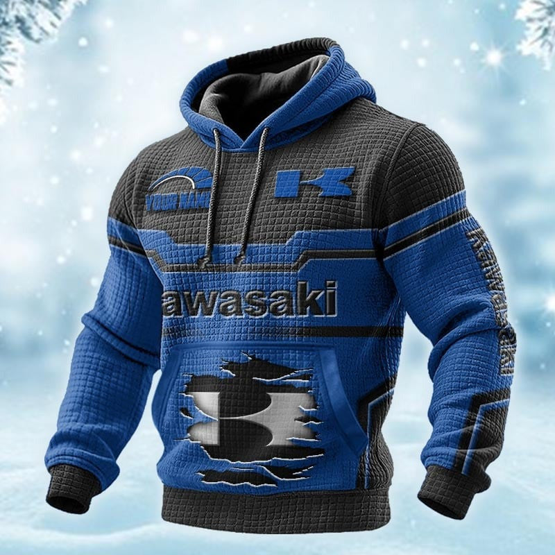 Custom Name KAWA DMAC0630 3D Waffle Hoodie