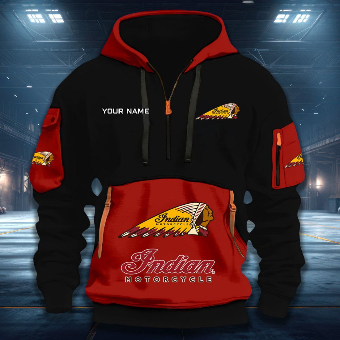 Custom Name DDQHZH20047 Quarter Zip Hoodie