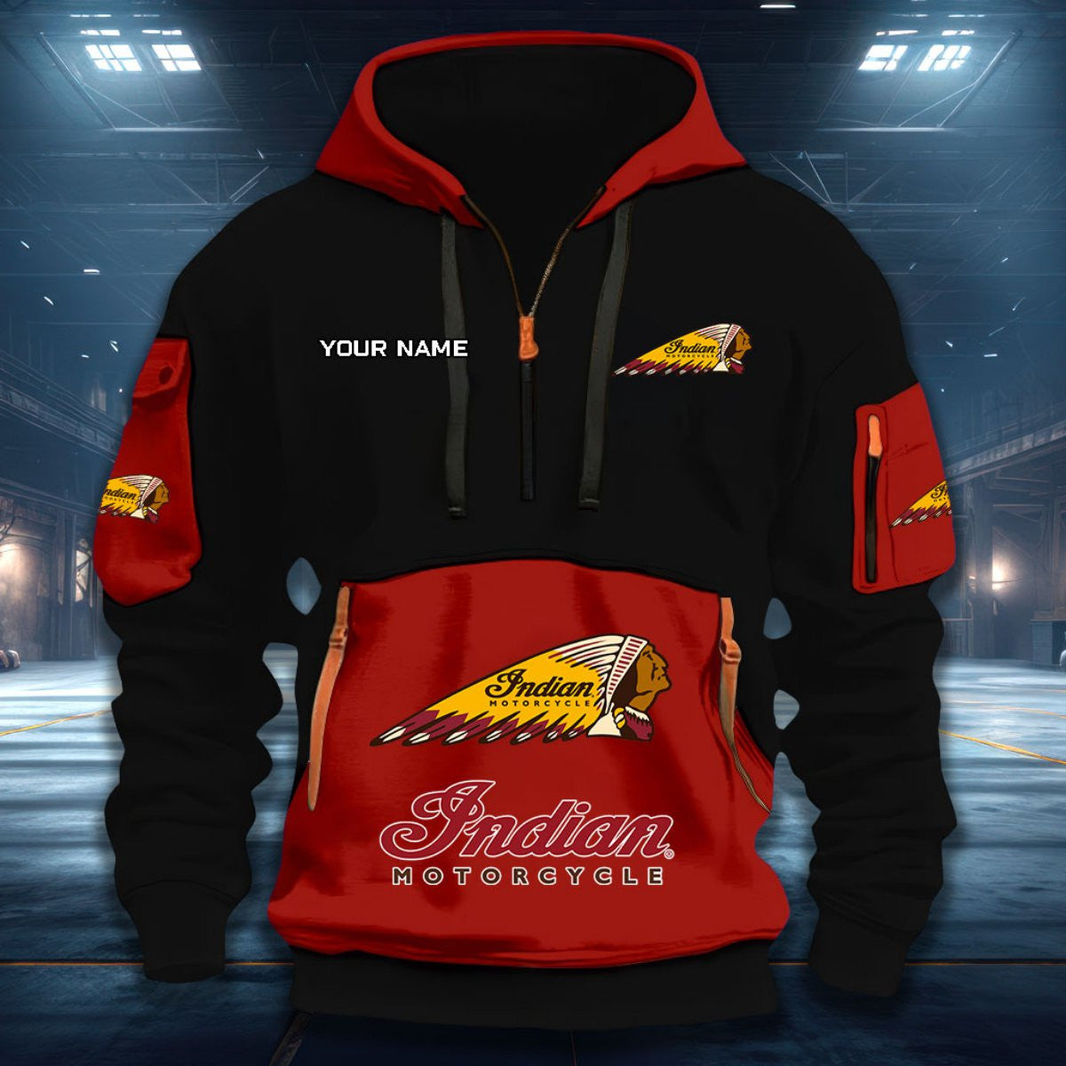 Custom Name DDQHZH20047 Quarter Zip Hoodie