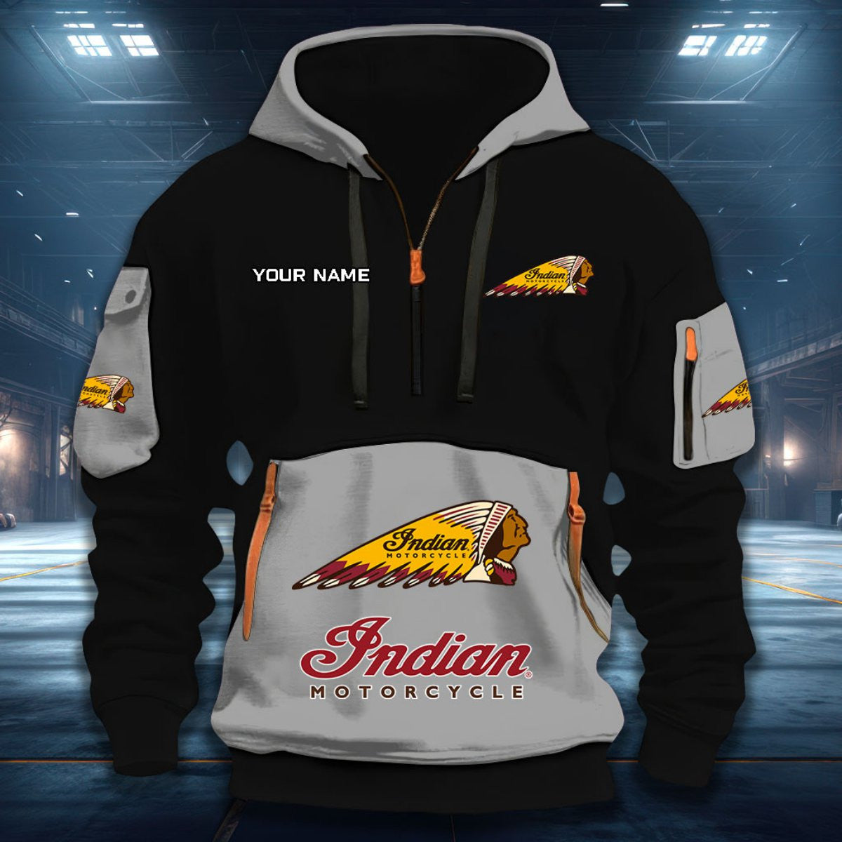 Custom Name DDQHZH20047 Quarter Zip Hoodie