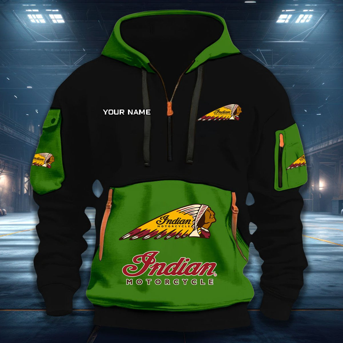 Custom Name DDQHZH20047 Quarter Zip Hoodie