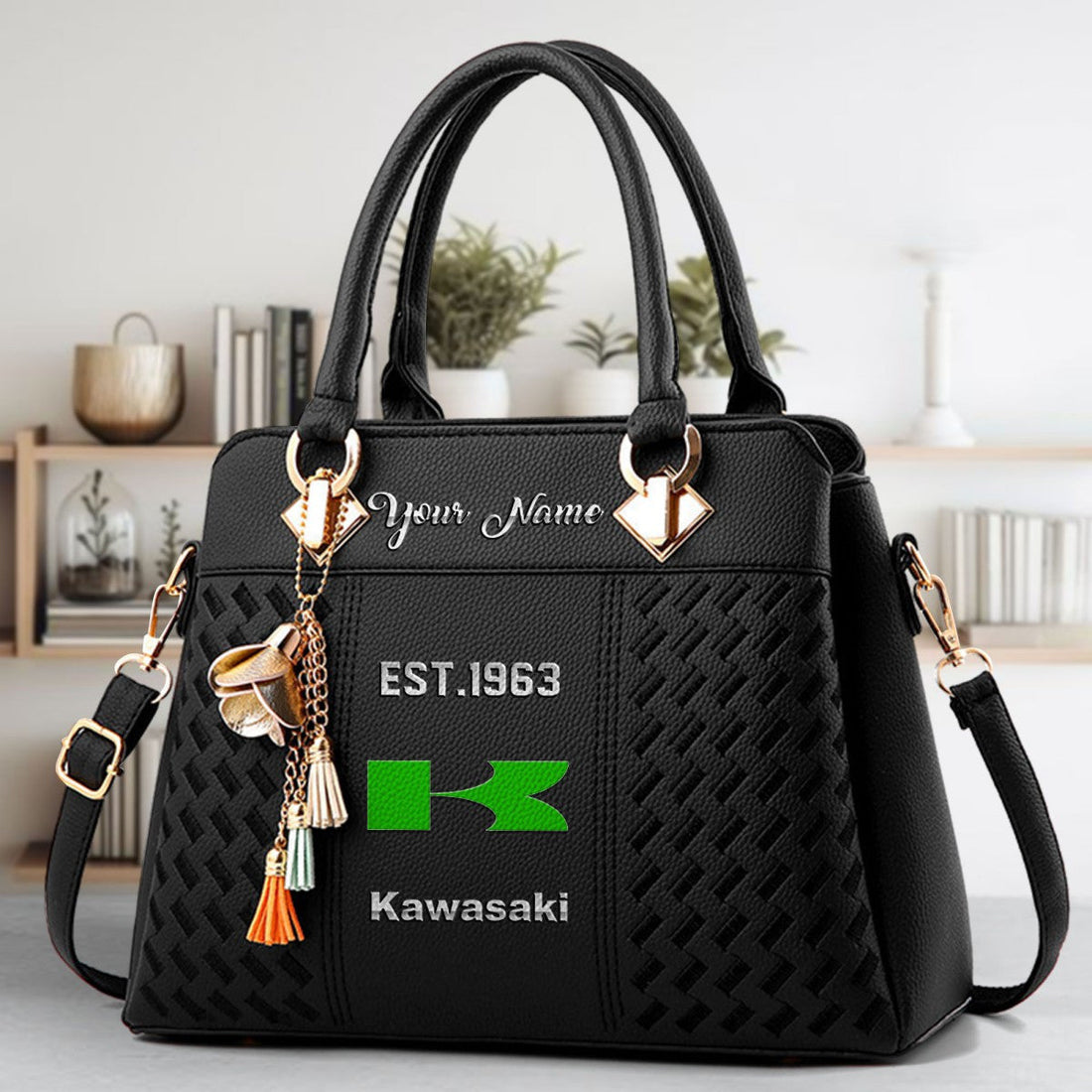 Custom Name KAWA Zip Handbag Multicolor WINSBC11053