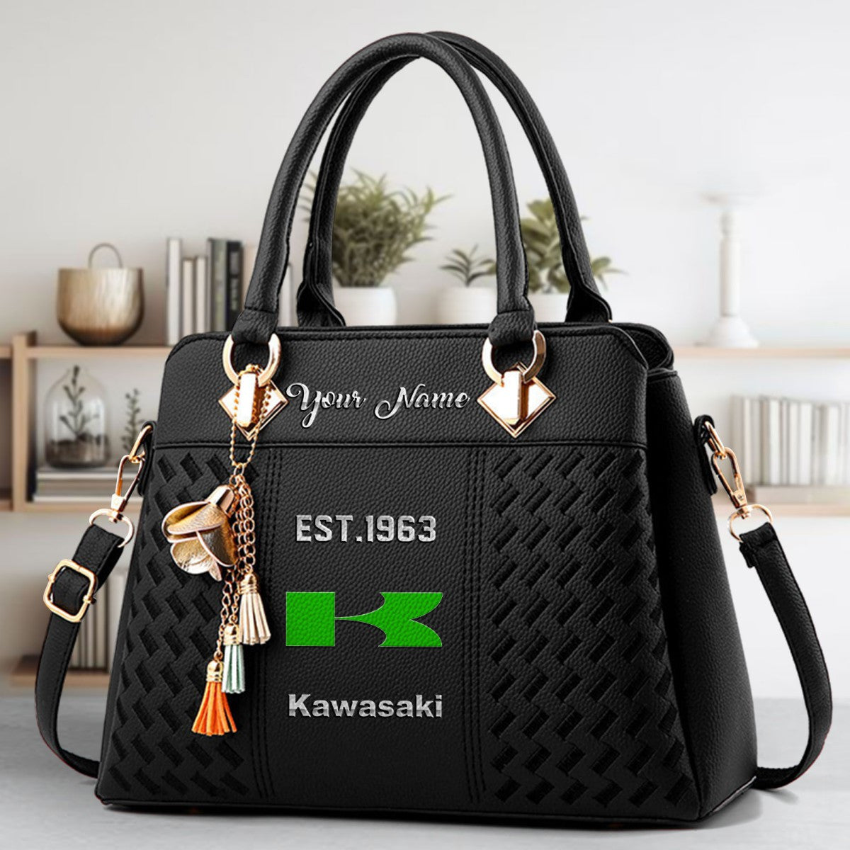 Custom Name KAWA Zip Handbag Multicolor WINSBC11053