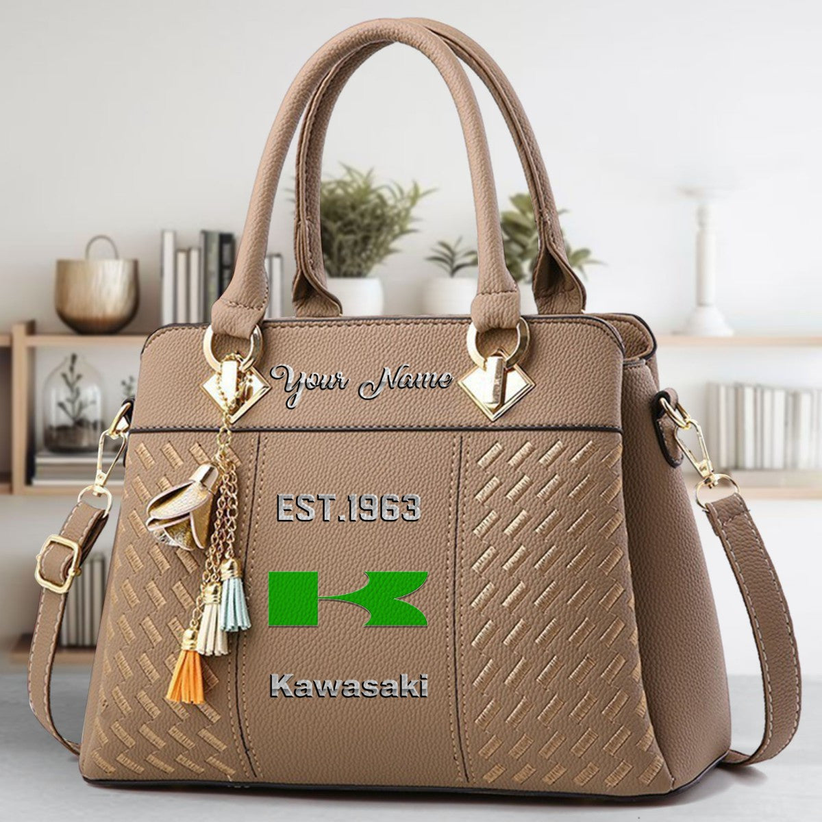 Custom Name KAWA Zip Handbag Multicolor WINSBC11053