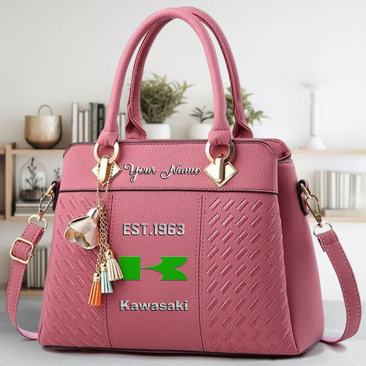 Custom Name KAWA Zip Handbag Multicolor WINSBC11053