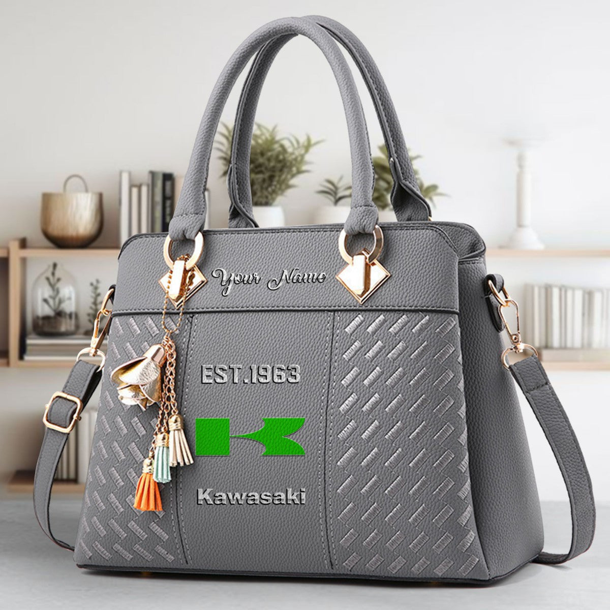 Custom Name KAWA Zip Handbag Multicolor WINSBC11053