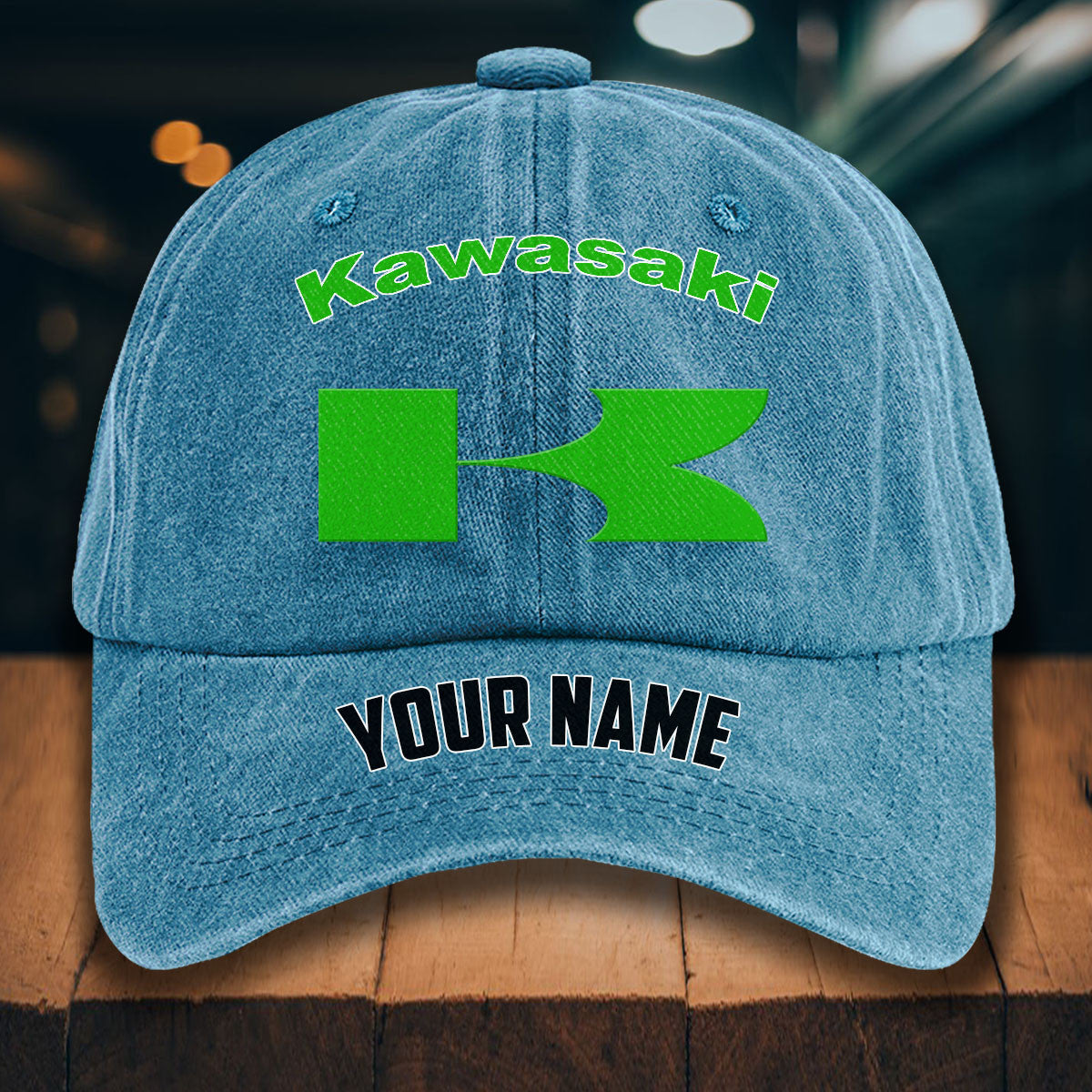 Custom Name KAWA Washed Denim Hats