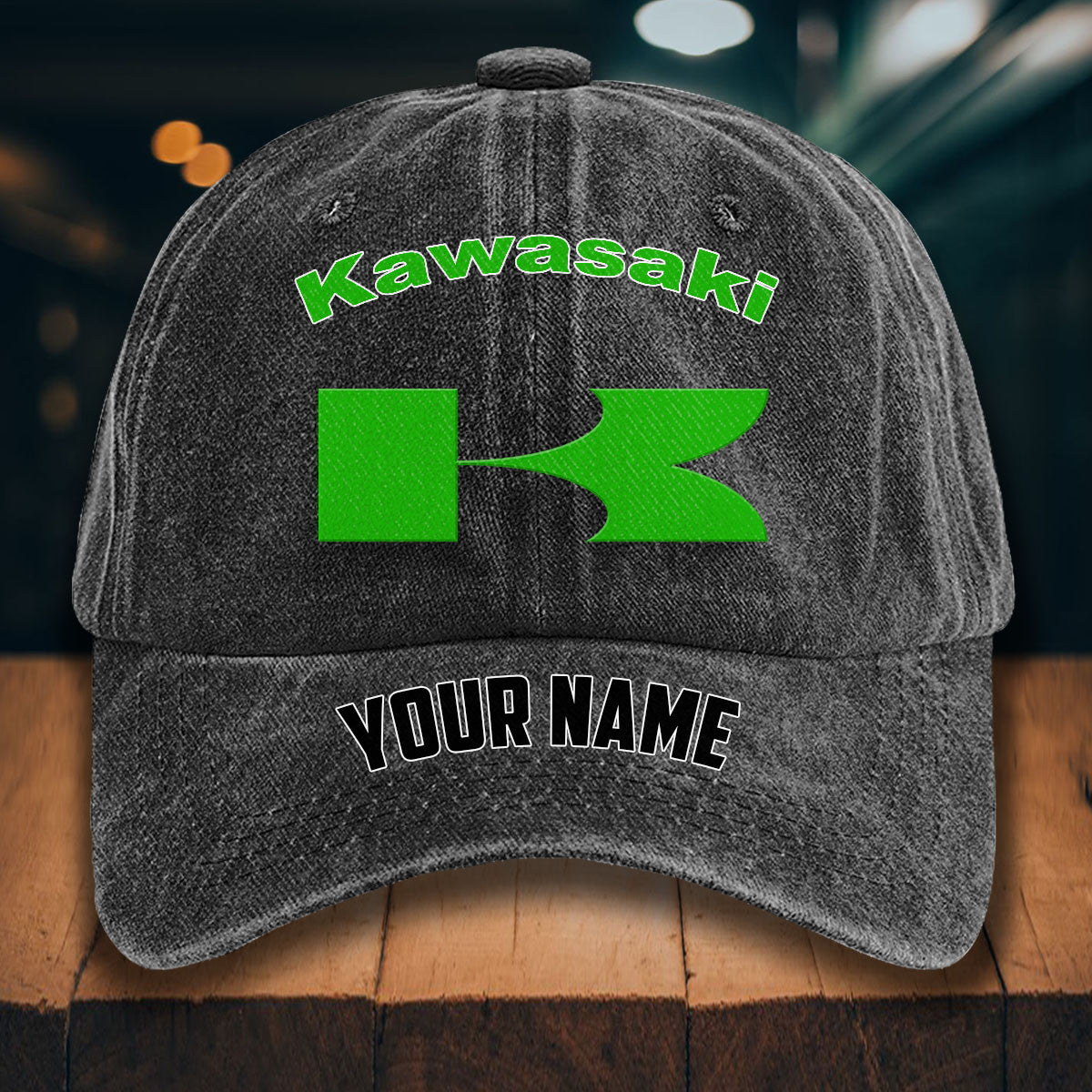 Custom Name KAWA Washed Denim Hats