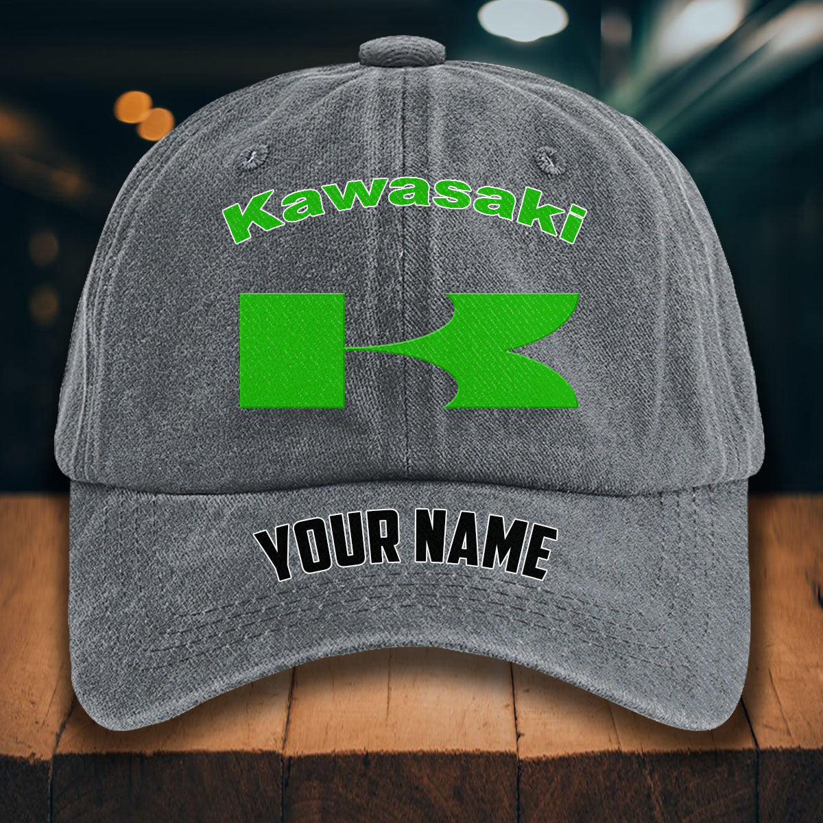 Custom Name KAWA Washed Denim Hats