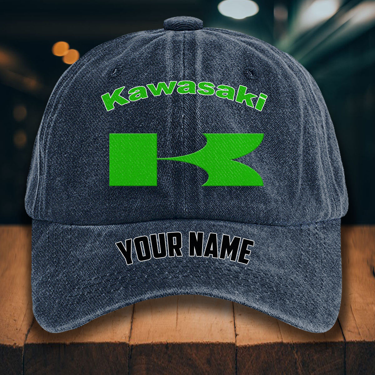 Custom Name KAWA Washed Denim Hats