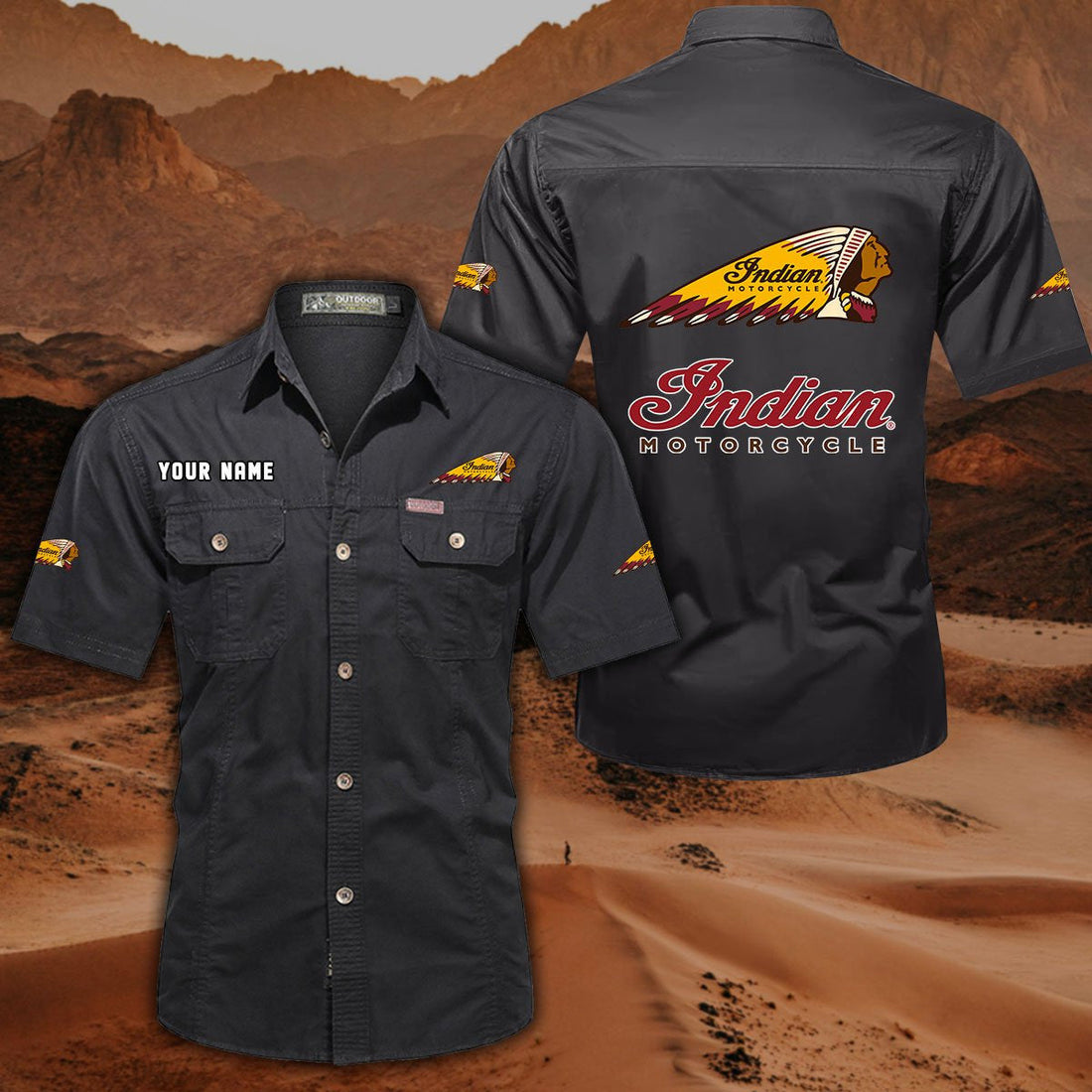 Custom Name IM Military Cargo Cotton Shirts