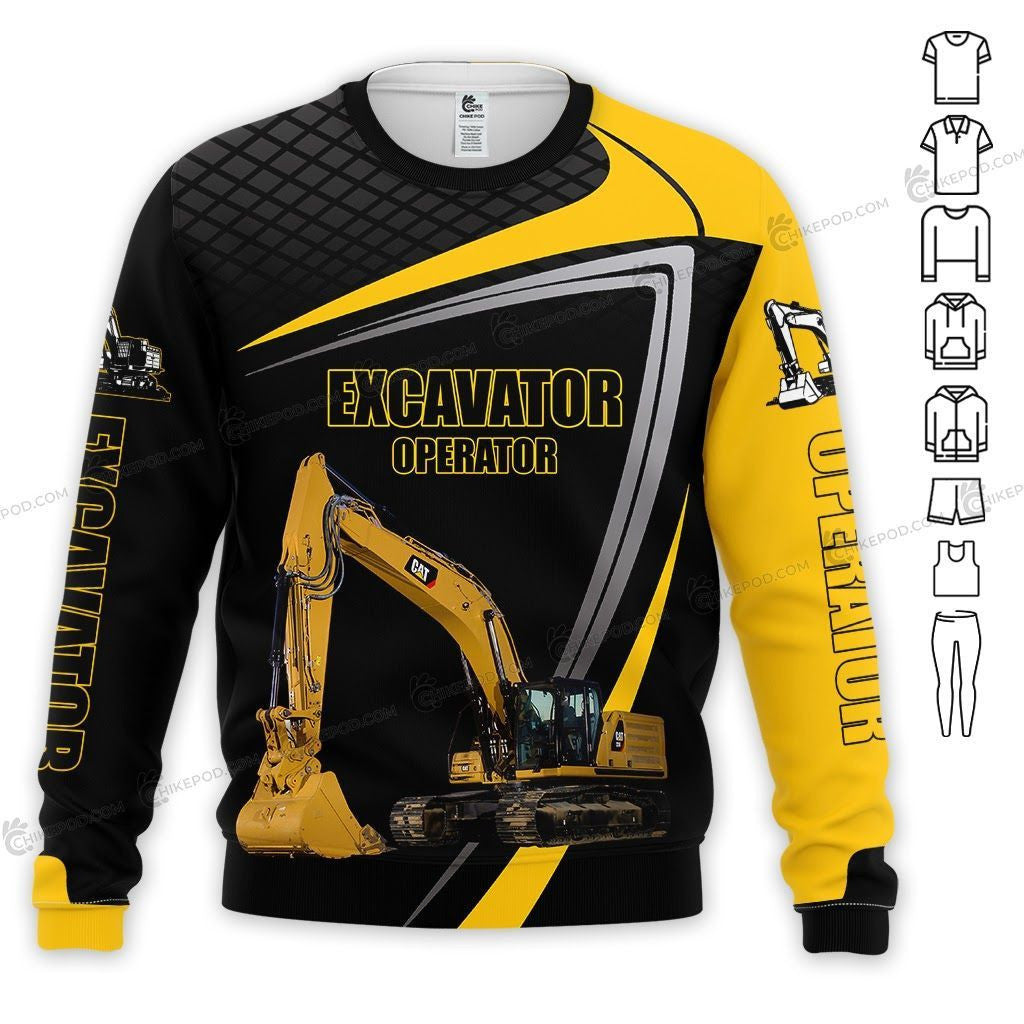 Heavy equipment Cat 3D All Over Printed Clothes HE63 THAOVTT302