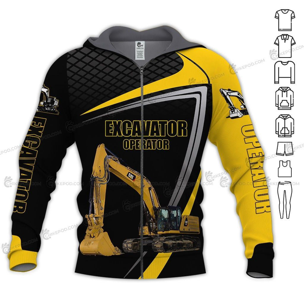 Heavy equipment Cat 3D All Over Printed Clothes HE63 THAOVTT302