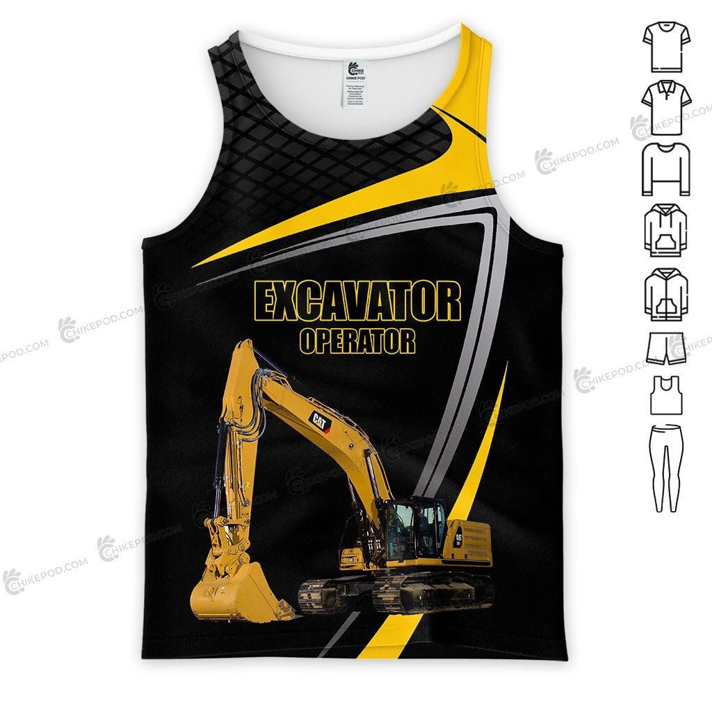 Heavy equipment Cat 3D All Over Printed Clothes HE63 THAOVTT302