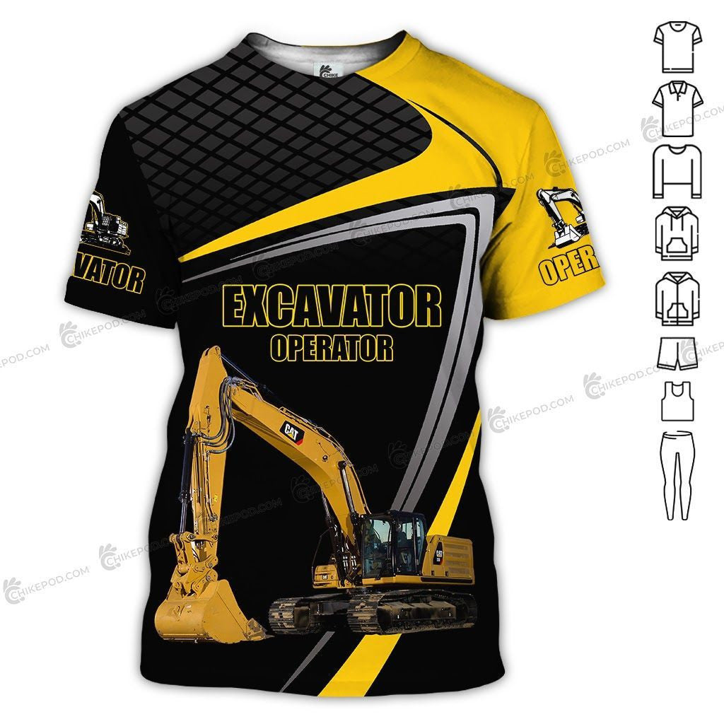 Heavy equipment Cat 3D All Over Printed Clothes HE63 THAOVTT302