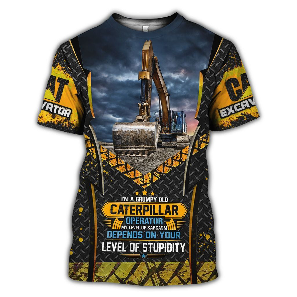 CAT Heavy Equipment 3D All Over Printed Clothes HE40