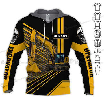 CAT Personalized Name Heavy Equipment 3D All Over Printed Clothes HE67